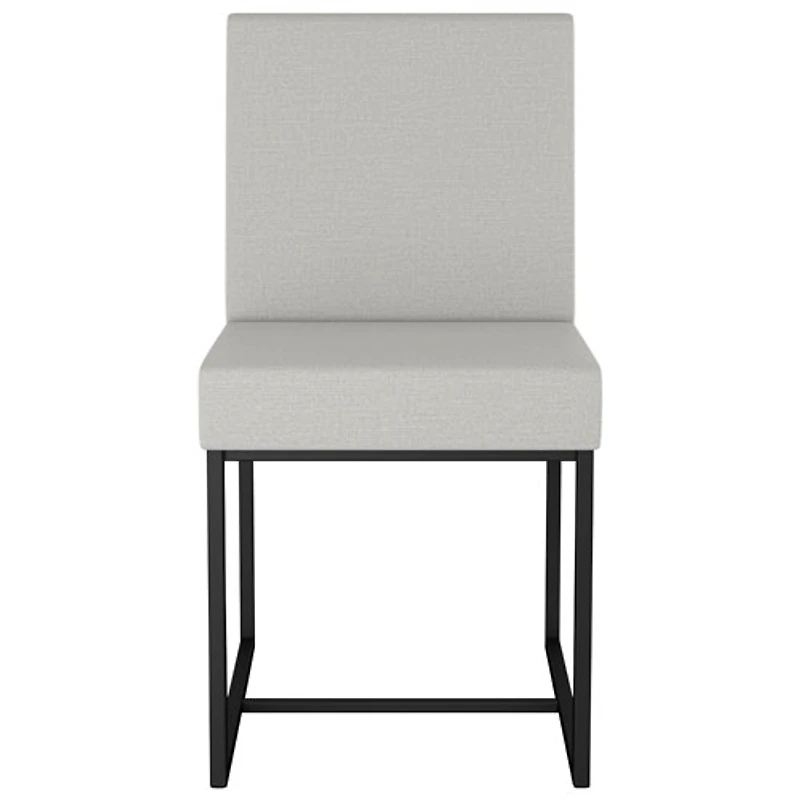 Derry Traditional Polyester Dining Chair - Grey Woven/Black