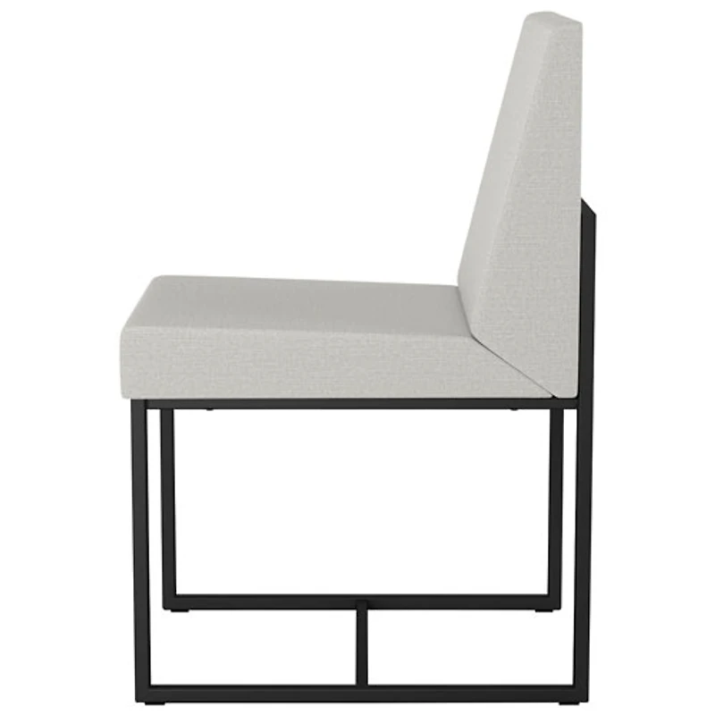 Derry Traditional Polyester Dining Chair - Grey Woven/Black
