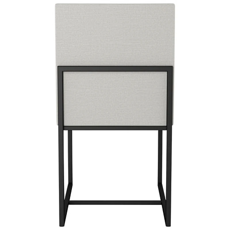 Derry Traditional Polyester Dining Chair - Grey Woven/Black
