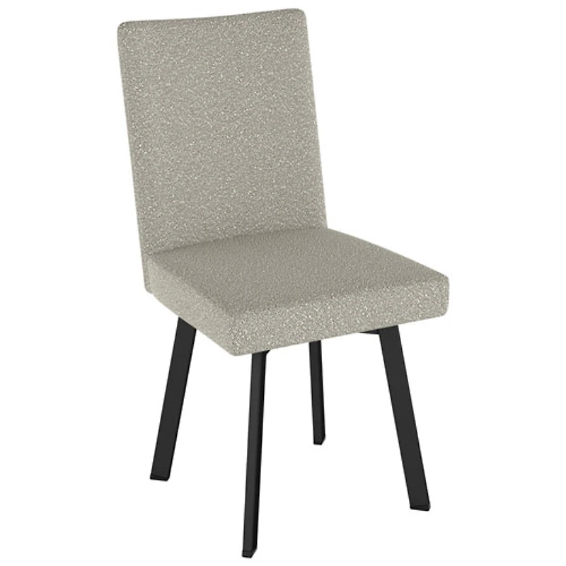 Chaise de salle à manger contemporaine en polyester Elmira - Tissu bouclé gris beige/Noir