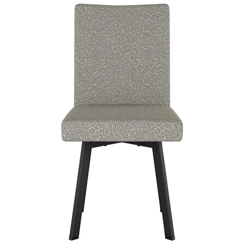 Chaise de salle à manger contemporaine en polyester Elmira - Tissu bouclé gris beige/Noir