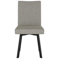 Chaise de salle à manger contemporaine en polyester Elmira - Tissu bouclé gris beige/Noir
