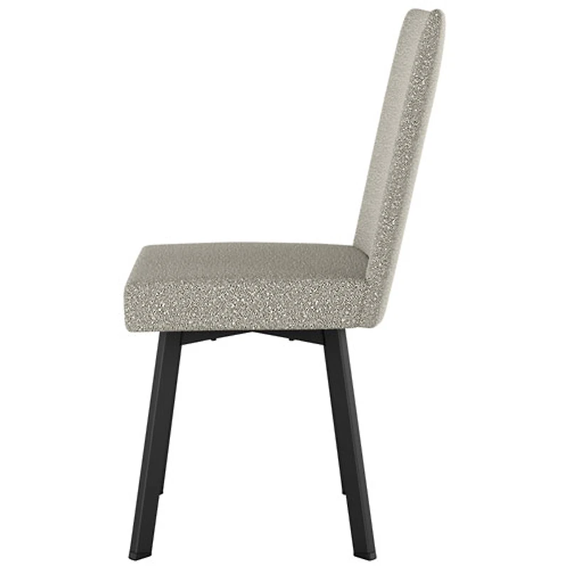 Chaise de salle à manger contemporaine en polyester Elmira - Tissu bouclé gris beige/Noir