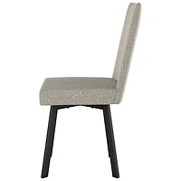 Chaise de salle à manger contemporaine en polyester Elmira - Tissu bouclé gris beige/Noir