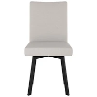 Chaise de salle à manger contemporaine en polyester Elmira - Gris tissé/Noir