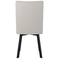 Chaise de salle à manger contemporaine en polyester Elmira - Gris tissé/Noir