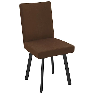 Elmira Contemporary Polyester Dining Chair - Cinnamon Brown/Black