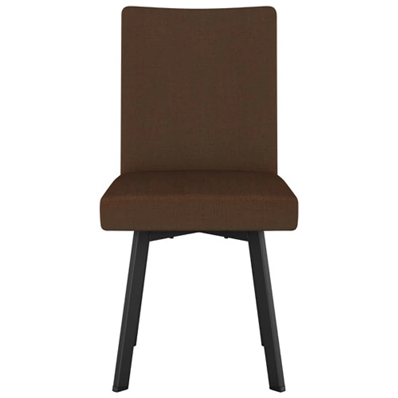 Elmira Contemporary Polyester Dining Chair - Cinnamon Brown/Black