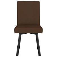 Elmira Contemporary Polyester Dining Chair - Cinnamon Brown/Black
