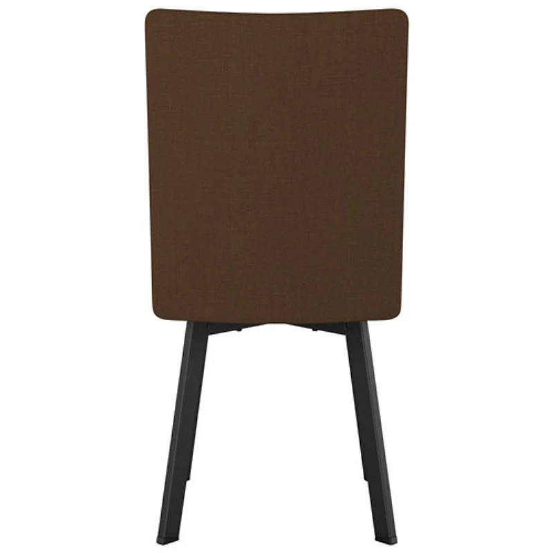 Chaise de salle à manger contemporaine en polyester Elmira - Brun cannelle/Noir