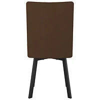 Chaise de salle à manger contemporaine en polyester Elmira - Brun cannelle/Noir