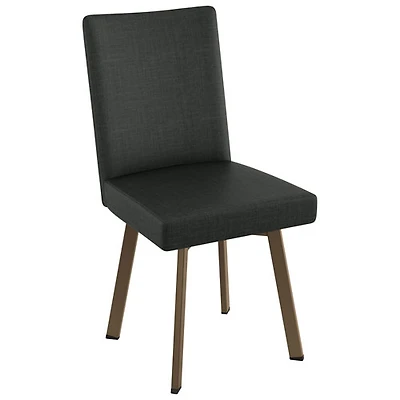 Chaise de salle à manger contemporaine en polyester Elmira - Noir/Bronze