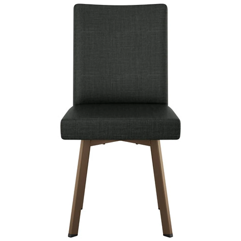 Elmira Contemporary Polyester Dining Chair - Black/Bronze