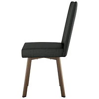 Elmira Contemporary Polyester Dining Chair - Black/Bronze