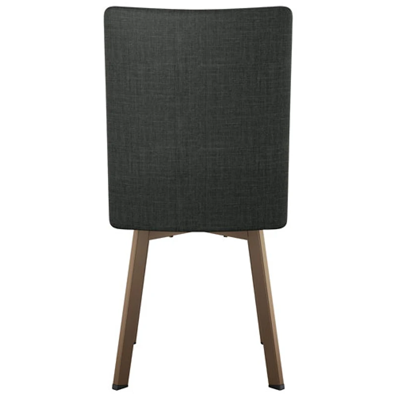 Elmira Contemporary Polyester Dining Chair - Black/Bronze