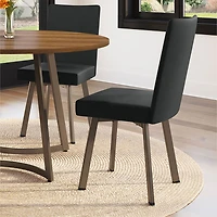 Elmira Contemporary Polyester Dining Chair - Black/Bronze