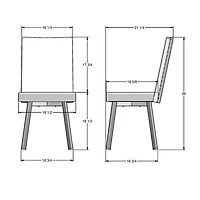Elmira Contemporary Fabric Dining Chair - White Cream Chenille/Bronze