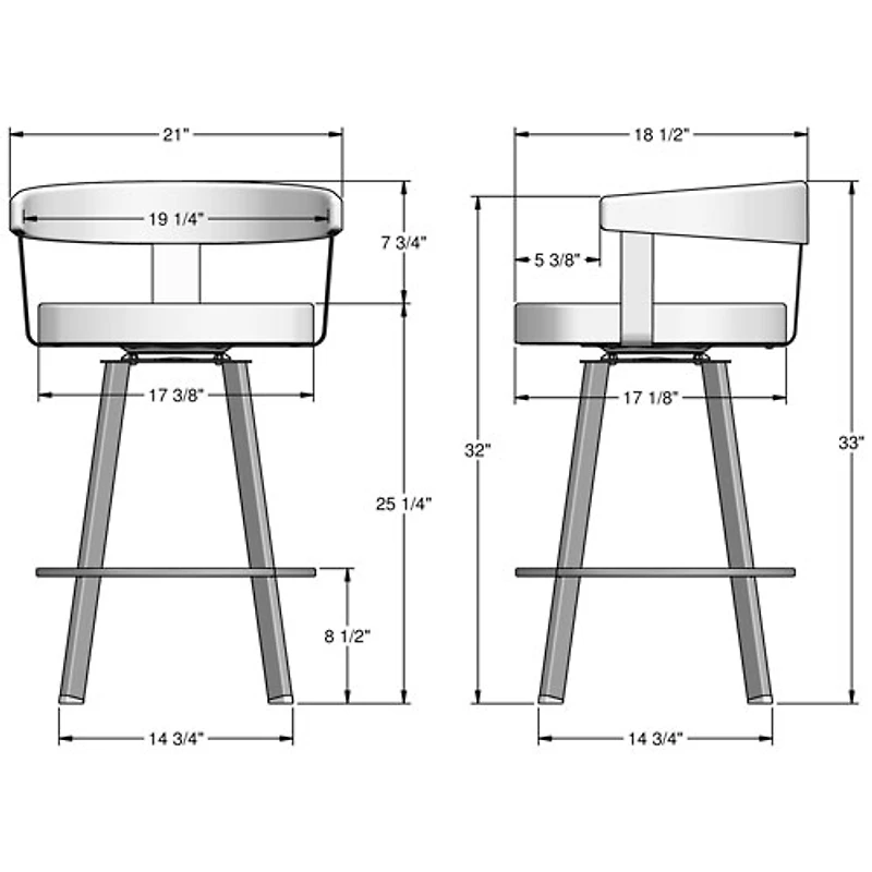 Lars Contemporary Counter Height Barstool - Cream Bouclé/Light Brown/Dark Brown