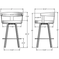 Lars Contemporary Counter Height Barstool - Cream Bouclé/Light Brown/Dark Brown
