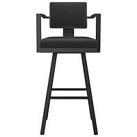 Akers Contemporary Counter Height Barstool - Black