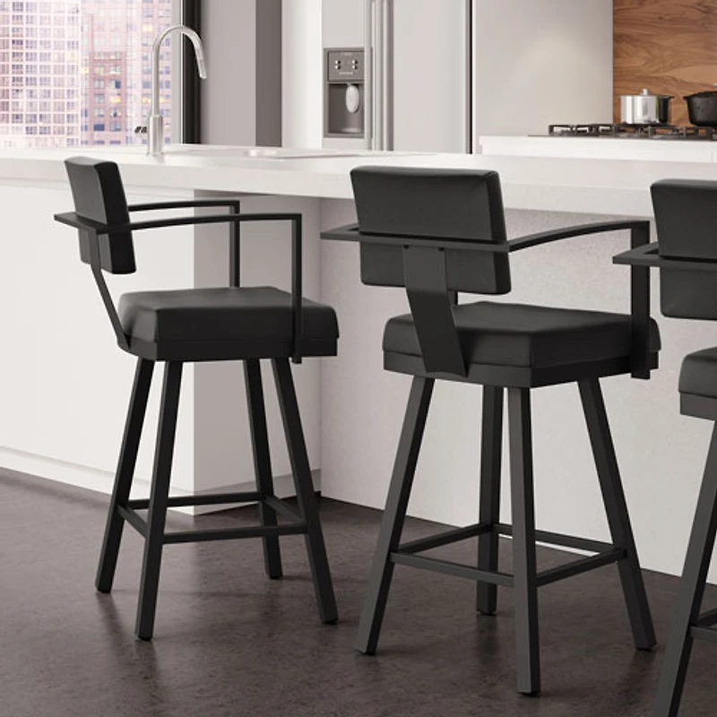 Akers Contemporary Counter Height Barstool - Black