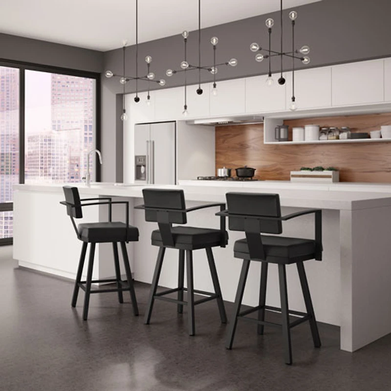 Akers Contemporary Counter Height Barstool - Black
