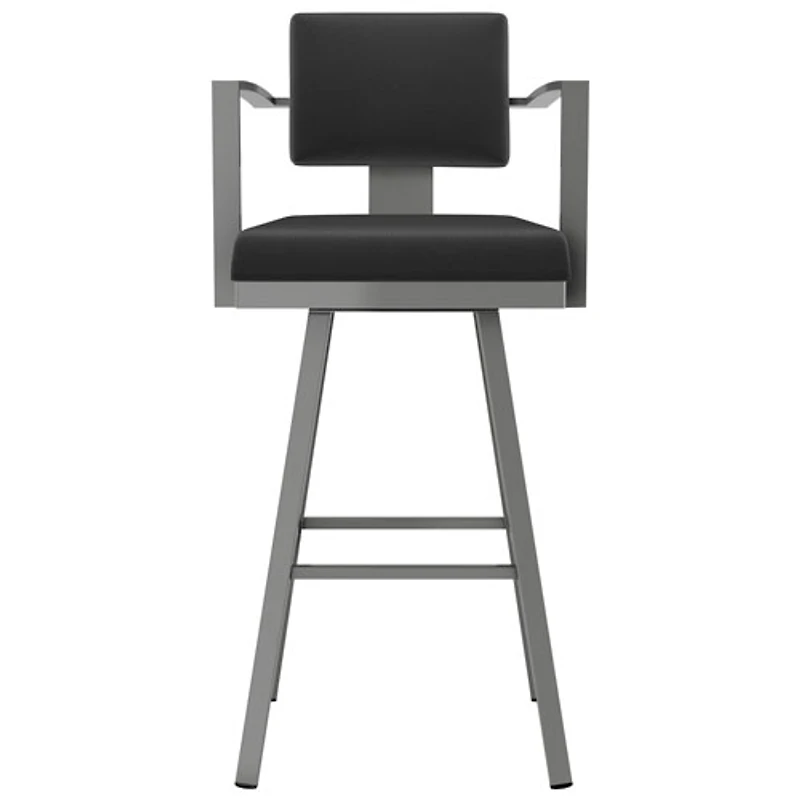 Akers Contemporary Bar Height Barstool - Black/Grey