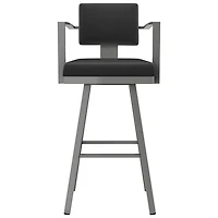 Akers Contemporary Bar Height Barstool - Black/Grey