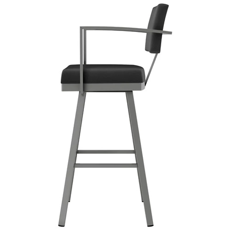 Akers Contemporary Bar Height Barstool - Black/Grey