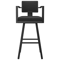 Akers Contemporary Bar Height Barstool - Black