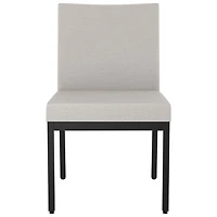 Chaise de salle à manger traditionnelle en polyester Perry - Ensemble de 2 - Gris tissé/Noir