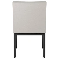 Chaise de salle à manger traditionnelle en polyester Perry - Ensemble de 2 - Gris tissé/Noir