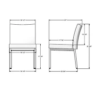 Chaise de salle à manger traditionnelle en polyester Perry - Ensemble de 2 - Gris tissé/Noir