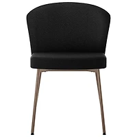 Camilla Transitional Polyester Dining Chair - Charcoal Grey Boucle/Bronze