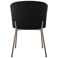 Camilla Transitional Polyester Dining Chair - Charcoal Grey Boucle/Bronze