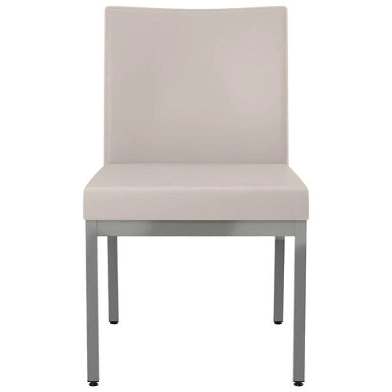 Chaise de salle à manger traditionnelle en similicuir Perry - Ensemble de 2 - Crème/Gris