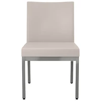 Chaise de salle à manger traditionnelle en similicuir Perry - Ensemble de 2 - Crème/Gris