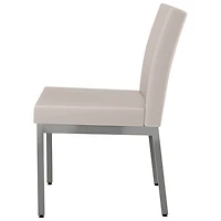 Chaise de salle à manger traditionnelle en similicuir Perry - Ensemble de 2 - Crème/Gris