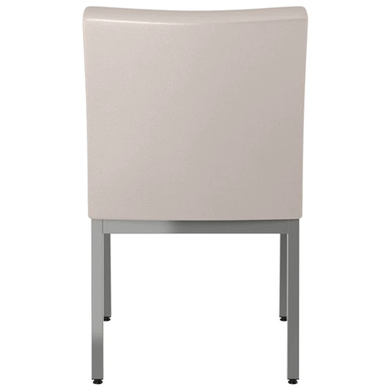 Chaise de salle à manger traditionnelle en similicuir Perry - Ensemble de 2 - Crème/Gris