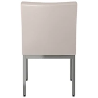 Chaise de salle à manger traditionnelle en similicuir Perry - Ensemble de 2 - Crème/Gris