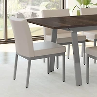 Chaise de salle à manger traditionnelle en similicuir Perry - Ensemble de 2 - Crème/Gris