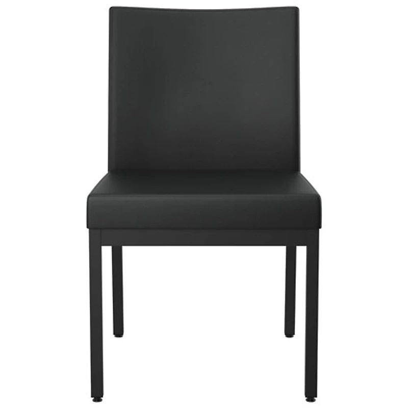 Chaise de salle à manger traditionnelle en similicuir Perry - Ensemble de 2 - Noir/Noir