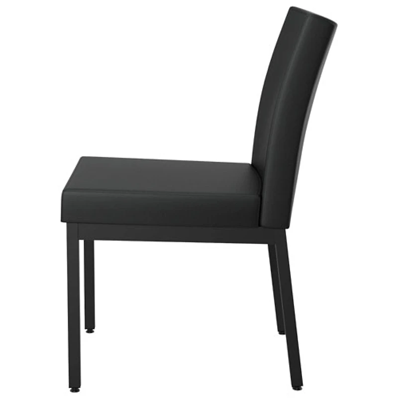 Chaise de salle à manger traditionnelle en similicuir Perry - Ensemble de 2 - Noir/Noir