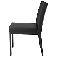 Chaise de salle à manger traditionnelle en similicuir Perry - Ensemble de 2 - Noir/Noir