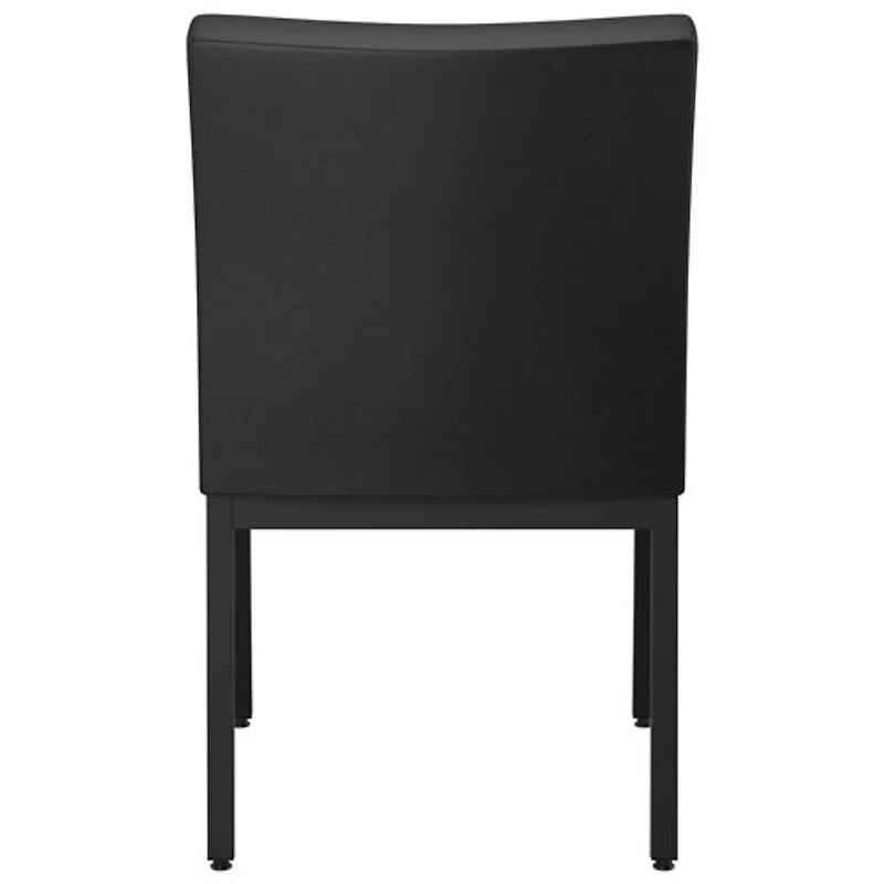 Chaise de salle à manger traditionnelle en similicuir Perry - Ensemble de 2 - Noir/Noir