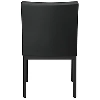 Chaise de salle à manger traditionnelle en similicuir Perry - Ensemble de 2 - Noir/Noir