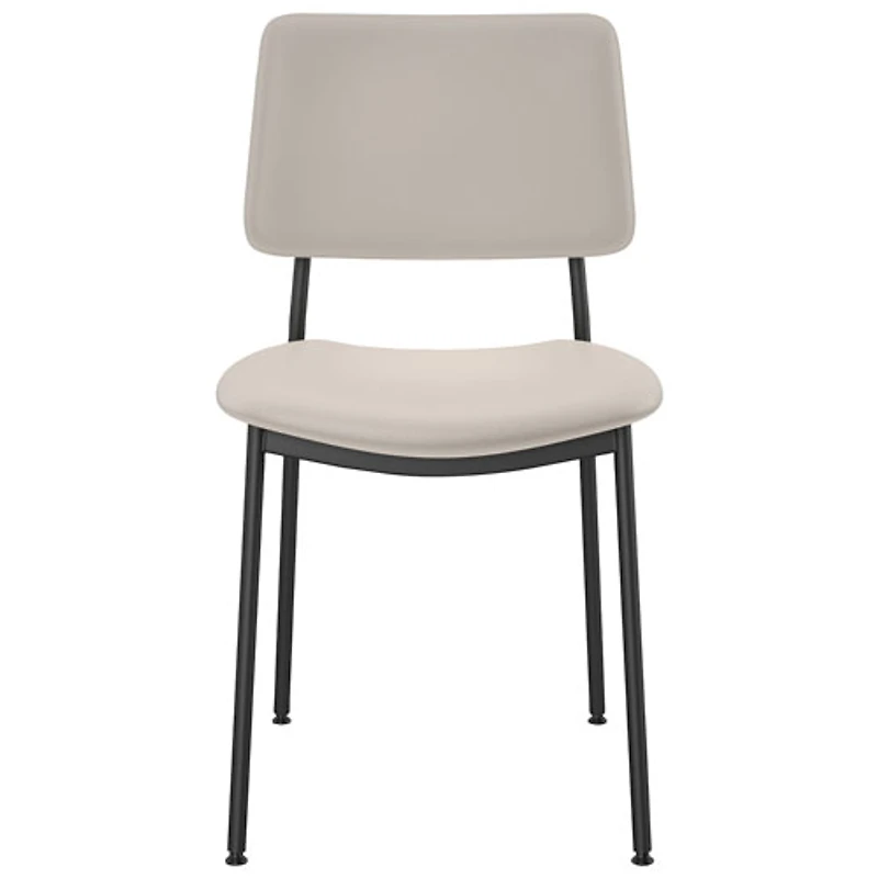 Chaise de salle à manger contemporaine en similicuir Sullivan - Crème/Noir