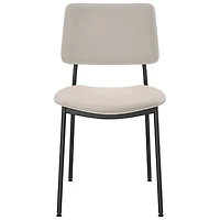 Chaise de salle à manger contemporaine en similicuir Sullivan - Crème/Noir