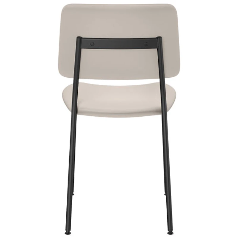Chaise de salle à manger contemporaine en similicuir Sullivan - Crème/Noir