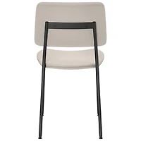 Chaise de salle à manger contemporaine en similicuir Sullivan - Crème/Noir